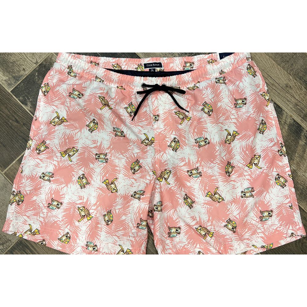 New Club Room Mens‎  Swim Trunks Shorts Bulldog Pattern Beach Pool Hawaiian XXL